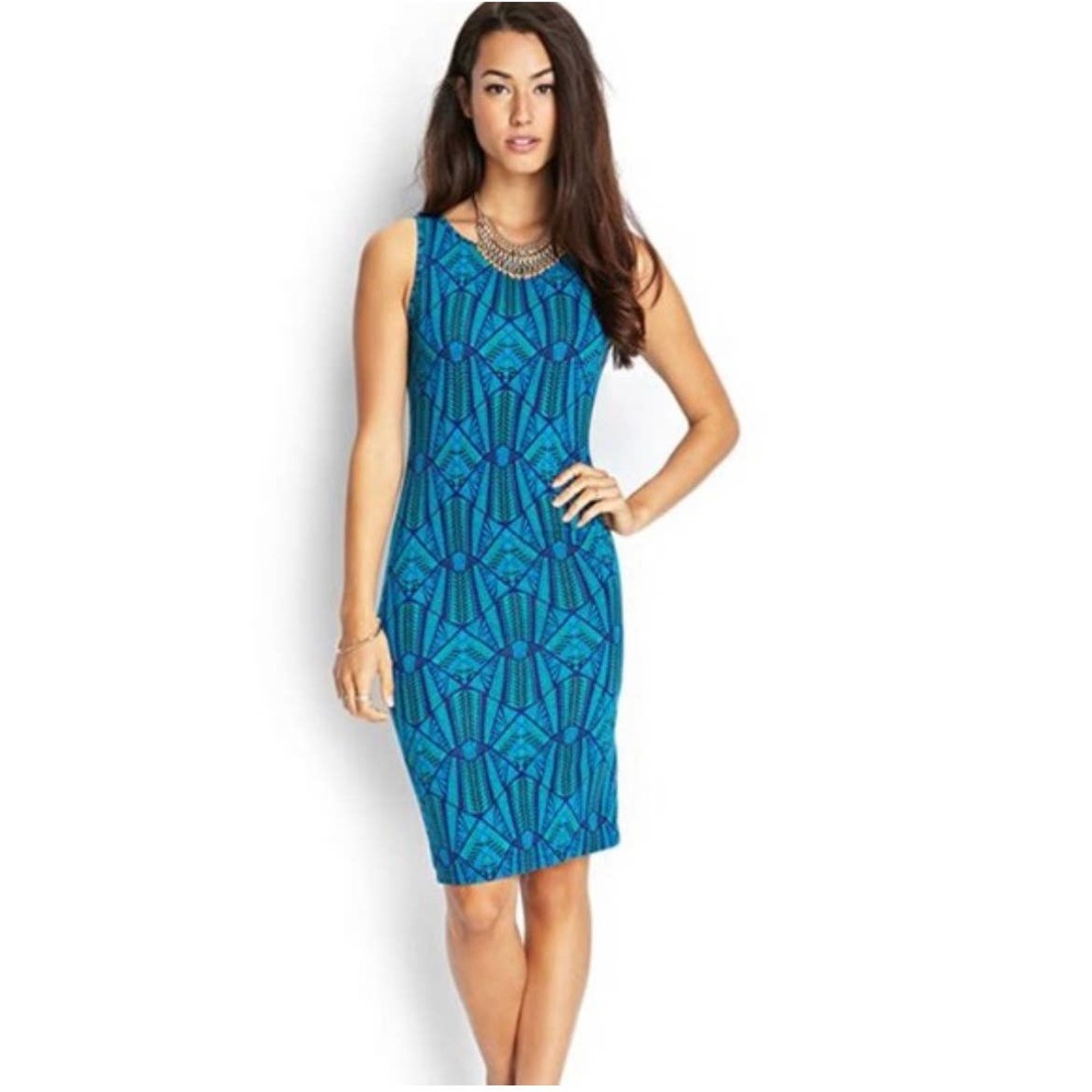 FOREVER 21 | Tribal Print Midi‎ Dress | M